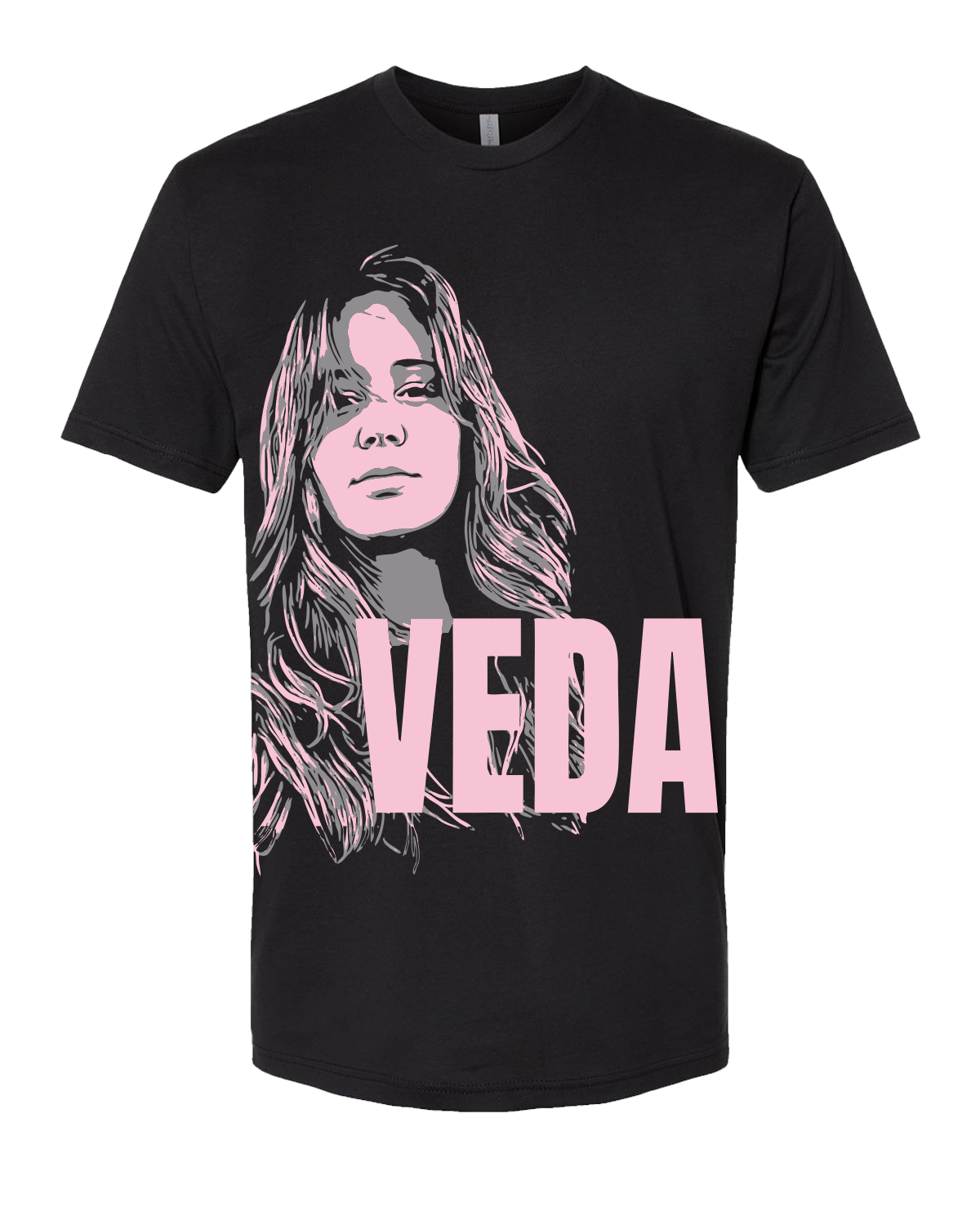 ✨ VEDA Portrait Tee – Black/Pink Edition ✨