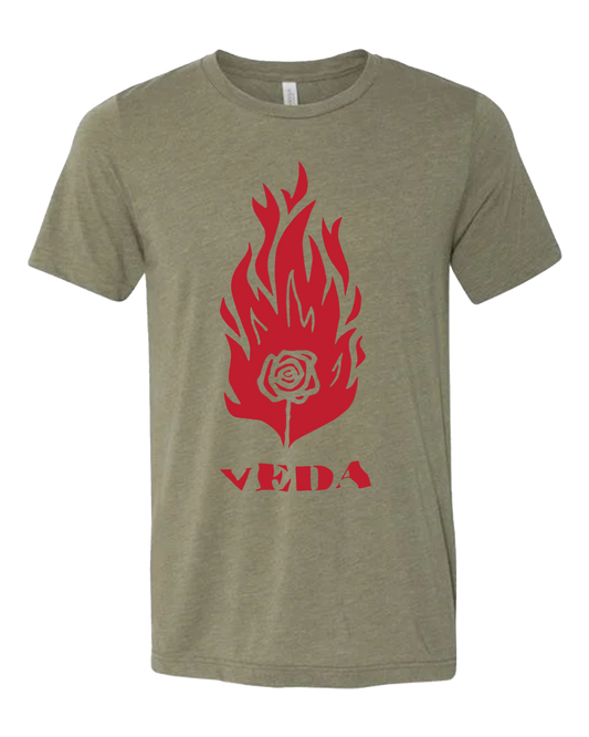 🔥 VEDA “Flame & Rose” Tee 🌹